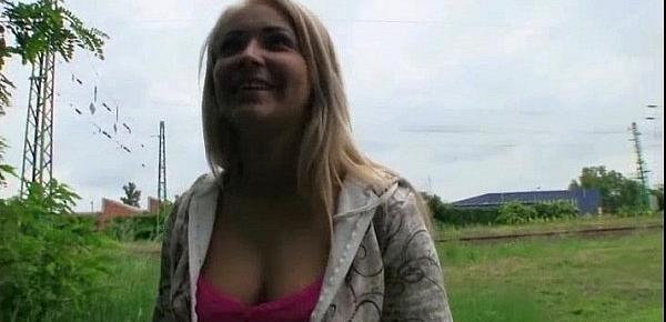  Pretty girl for Europe sucks thick cock and slammed for money